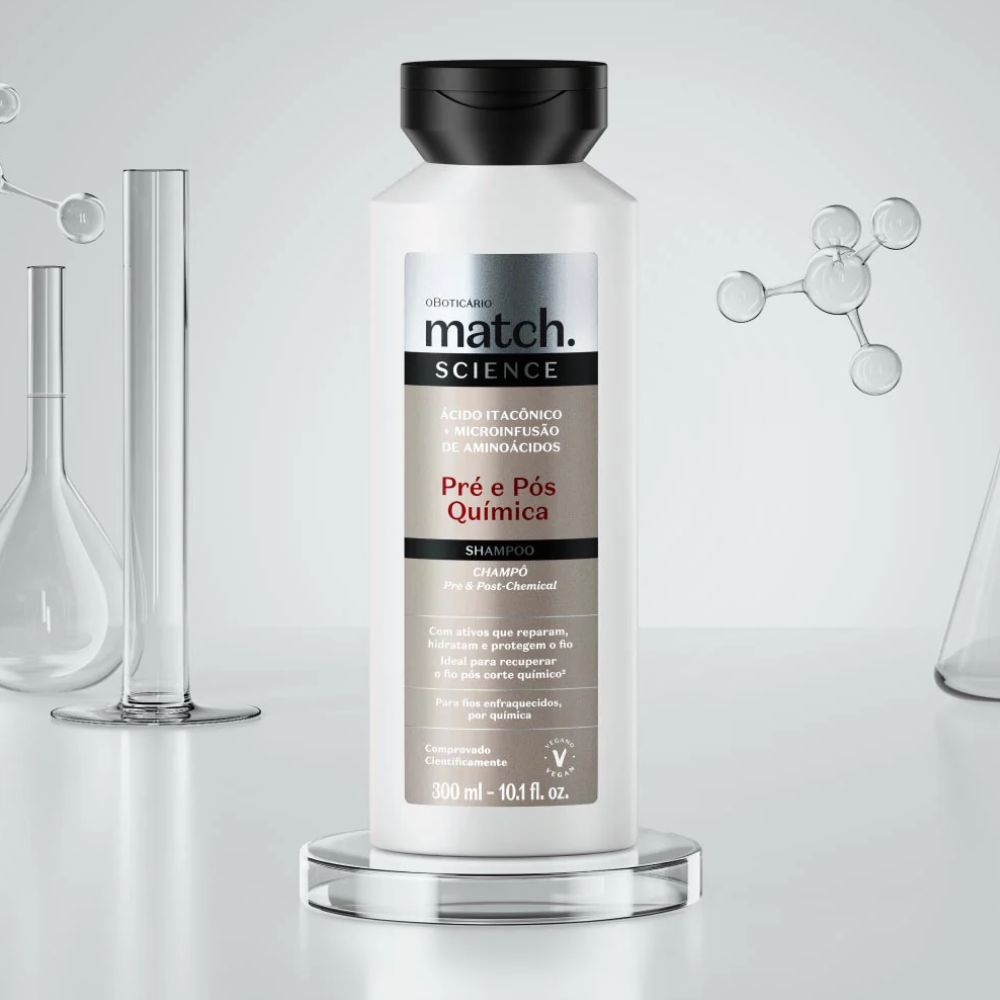O Boticário Match. Science Pré e Pós-Química - Shampoo 300ml