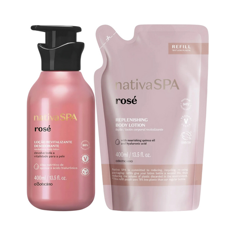 NATIVA SPA Combo Lozione corpo idratante Rosé & Ricarica lozione 400ml