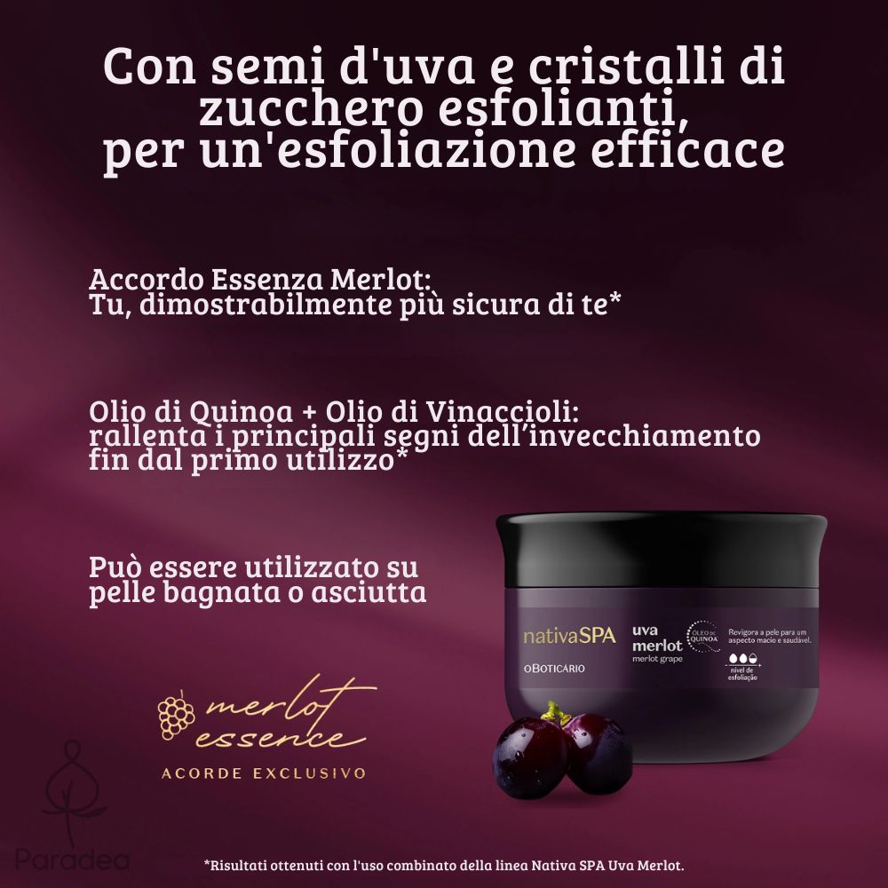 Nativa SPA Esfoliante Corporal Uva Merlot - Scrub esfoliante corpo 200gr
