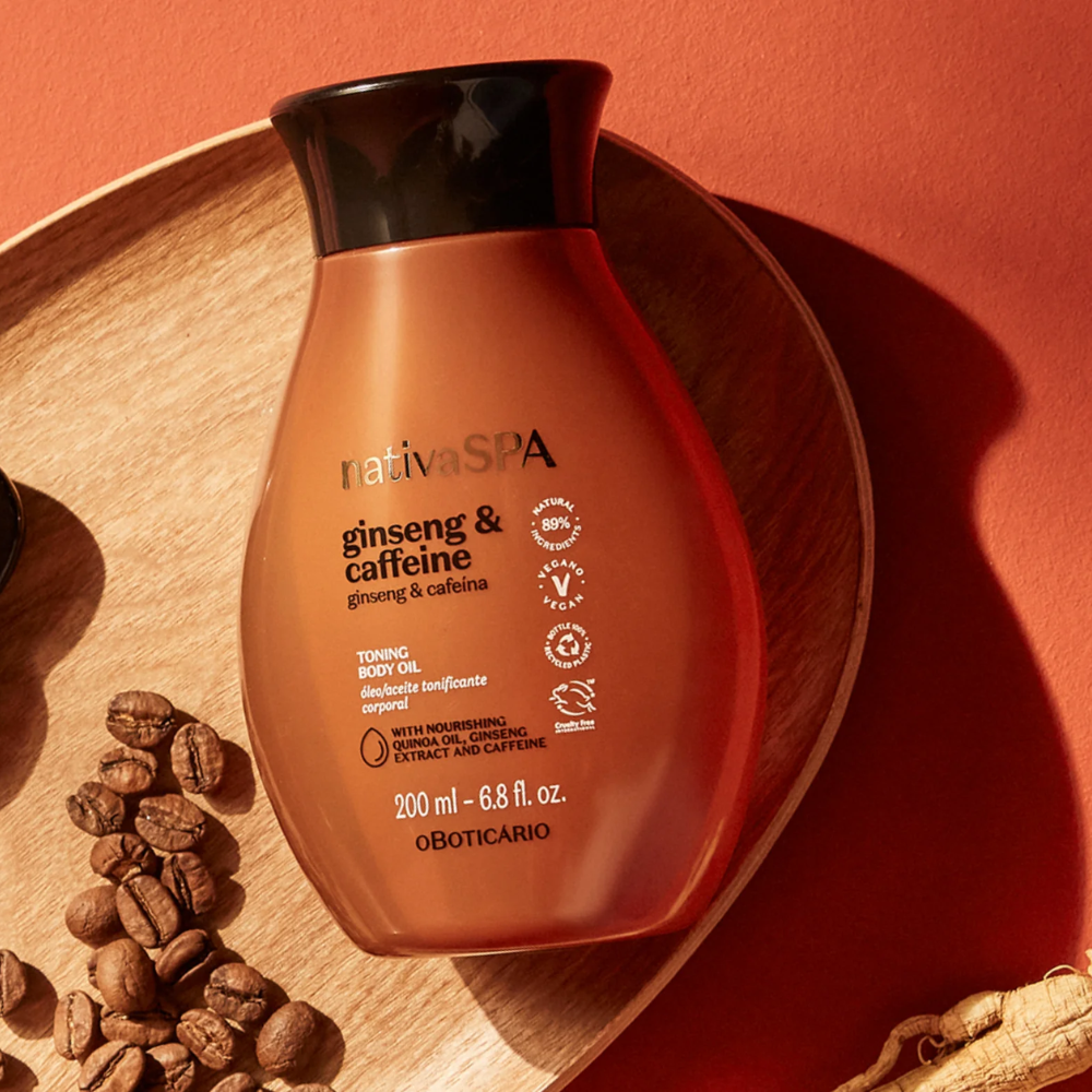 Nativa Spa Óleo Hidratante Ginseng &amp; Cafeína – Ginseng &amp; Koffein tonisierendes Körperöl 200 ml