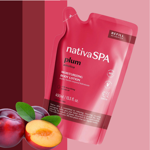 NATIVA SPA Refil Loção Hidratante Corporal Ameixa 400ml - Plum body lotion refill