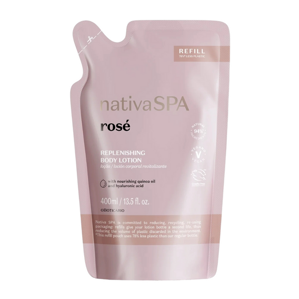 NATIVA SPA Refil Loção Revitalizante Coporal Rosé 400ml - Recharge lotion corps rosé