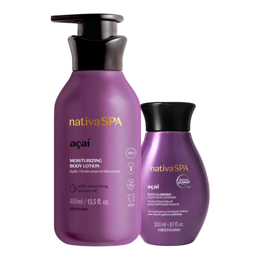 Nativa SPA Set Açaí – Feuchtigkeitsspendende Körperlotion und Öl