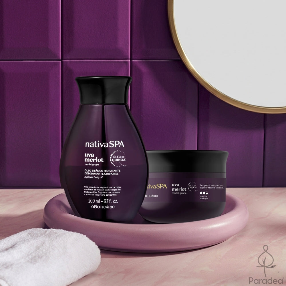 Nativa SPA Set Uva Merlot – Esfoliante corpo + Olio corpo bifasico