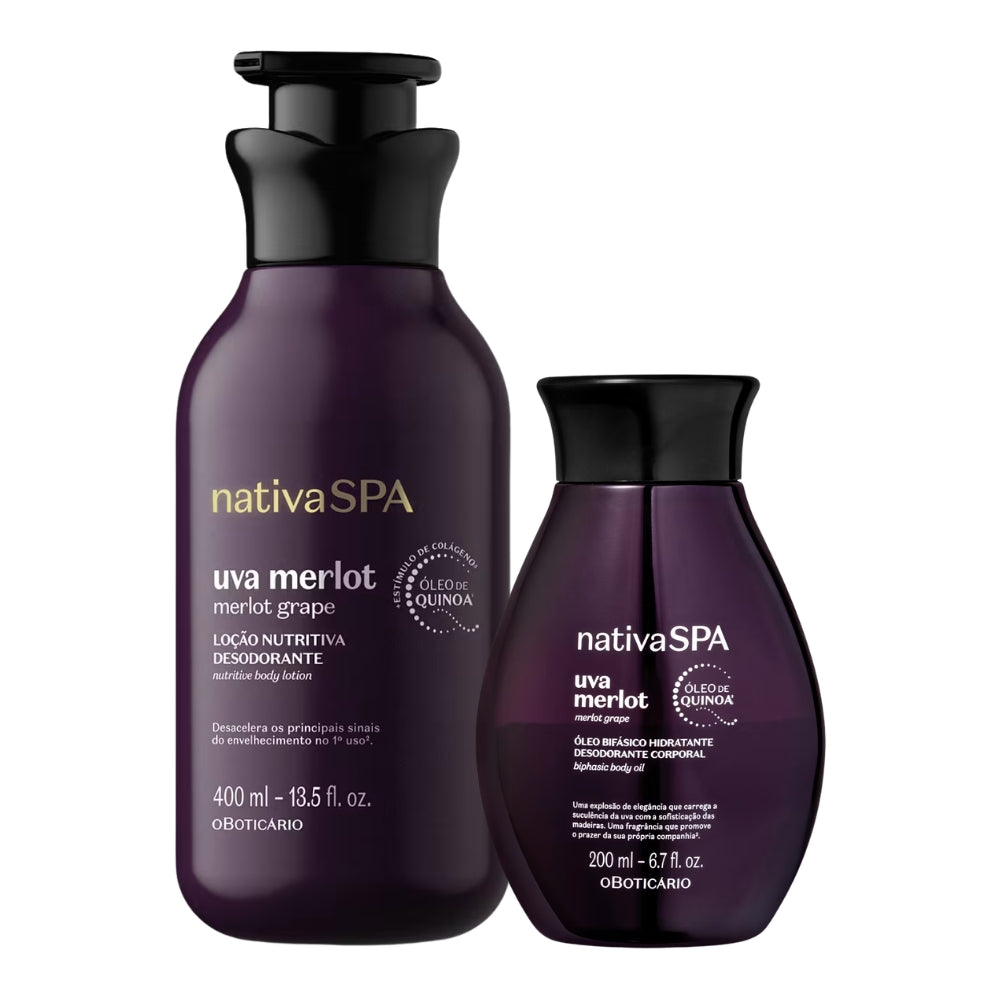 Nativa SPA Set Uva Merlot – Lozione idratante + Olio corpo bifasico