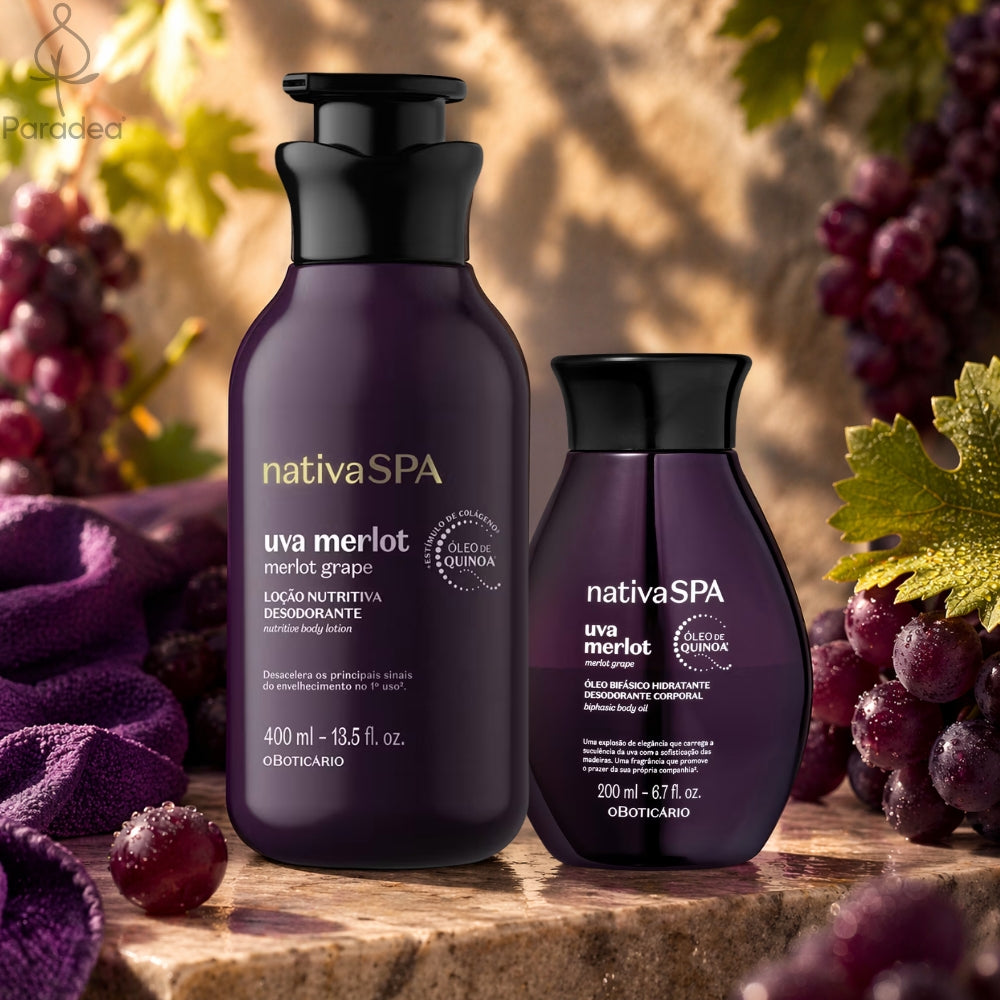 Nativa SPA Set Uva Merlot – Lozione idratante + Olio corpo bifasico