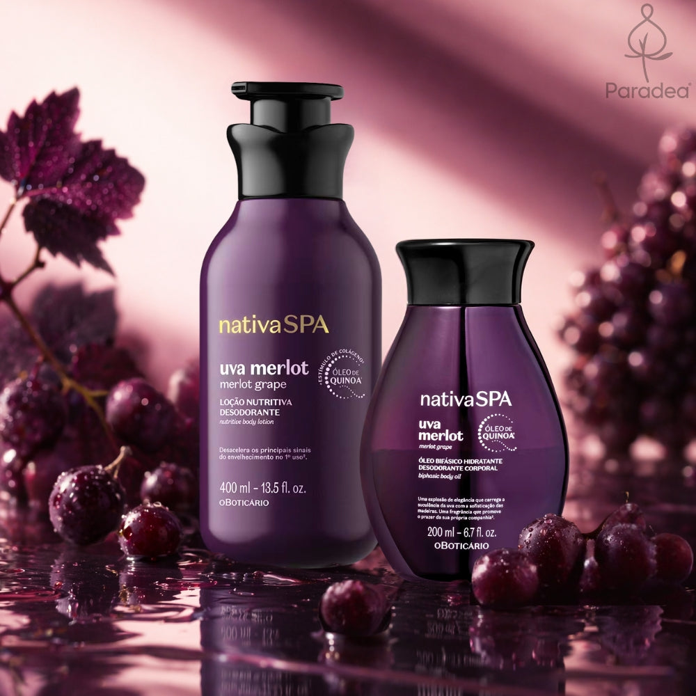 Nativa SPA Set Uva Merlot – Lozione idratante + Olio corpo bifasico