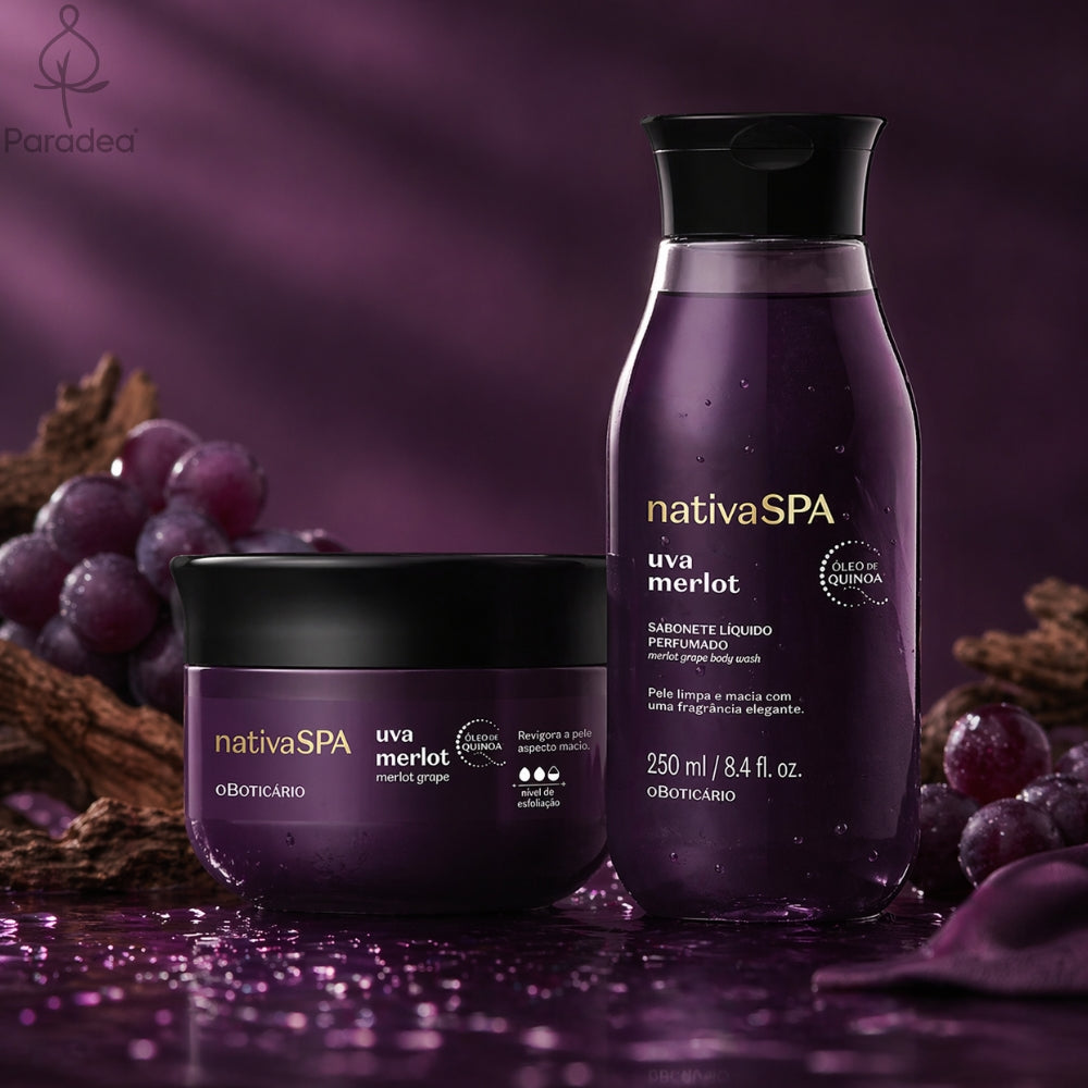 Nativa SPA Set Uva Merlot – Scrub esfoliante + Bagnoschiuma