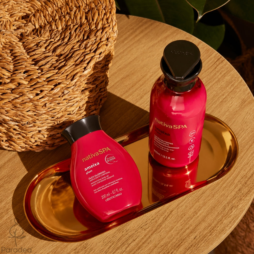 Coffret cadeau Nativa SPA Ameixa – Lotion et huile hydratantes pour le corps