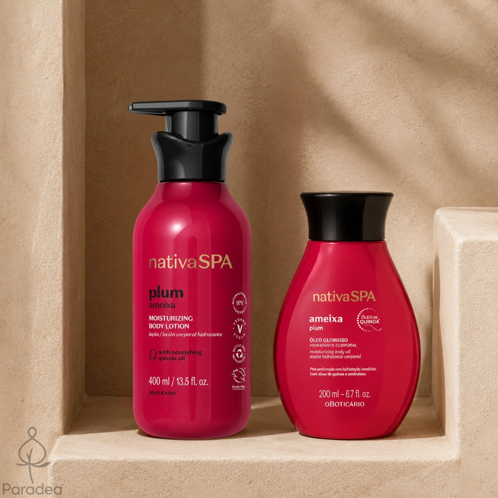 Coffret cadeau Nativa SPA Ameixa – Lotion et huile hydratantes pour le corps