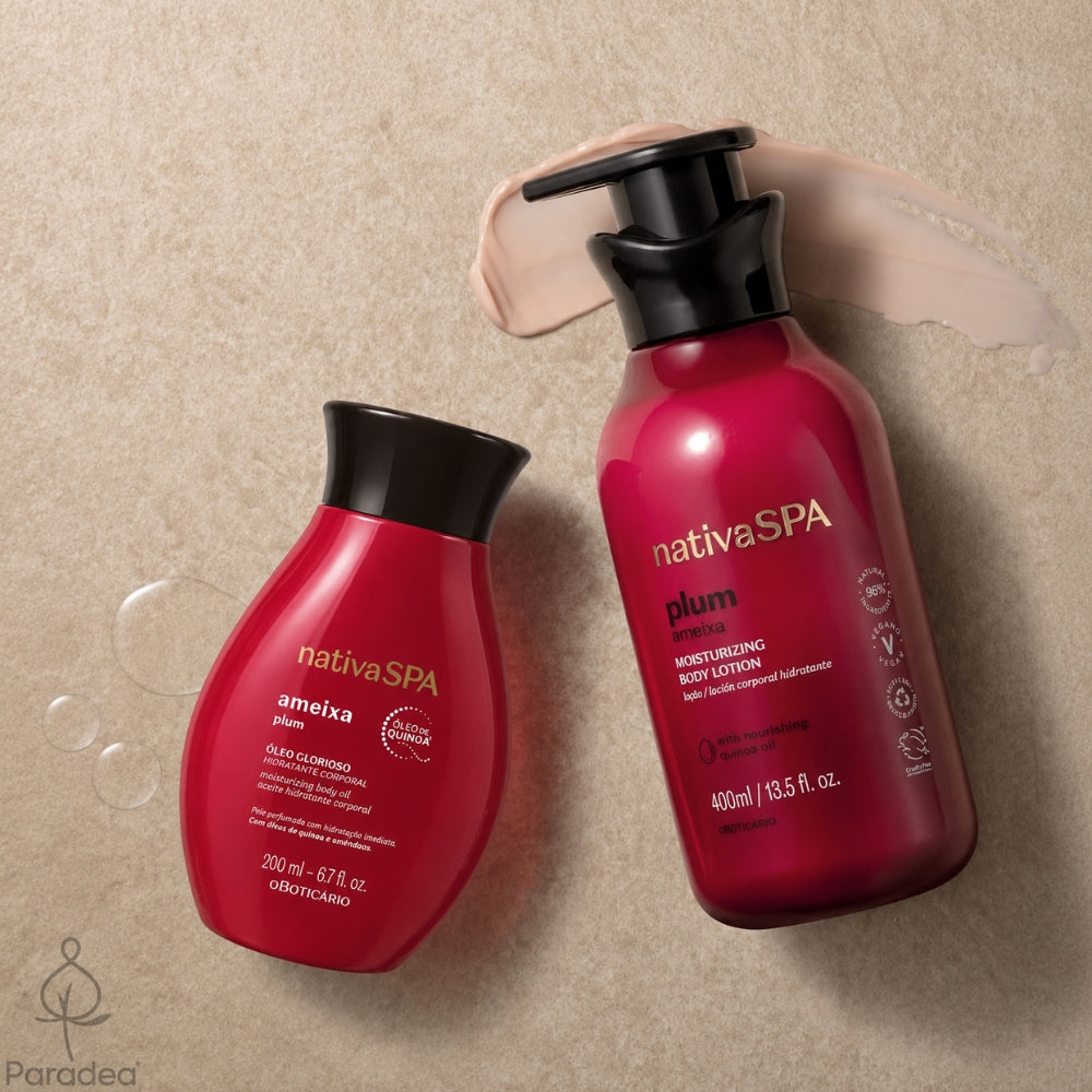 Coffret cadeau Nativa SPA Ameixa – Lotion et huile hydratantes pour le corps