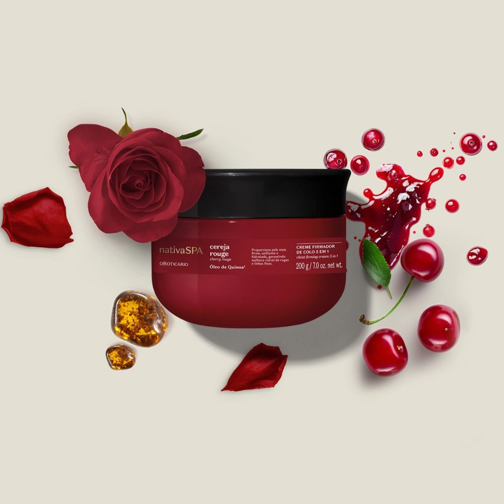 Nativa Spa Cereja Rouge Creme Firmador de Colo 5 em 1 - Crema rassodante décolleté 200gr