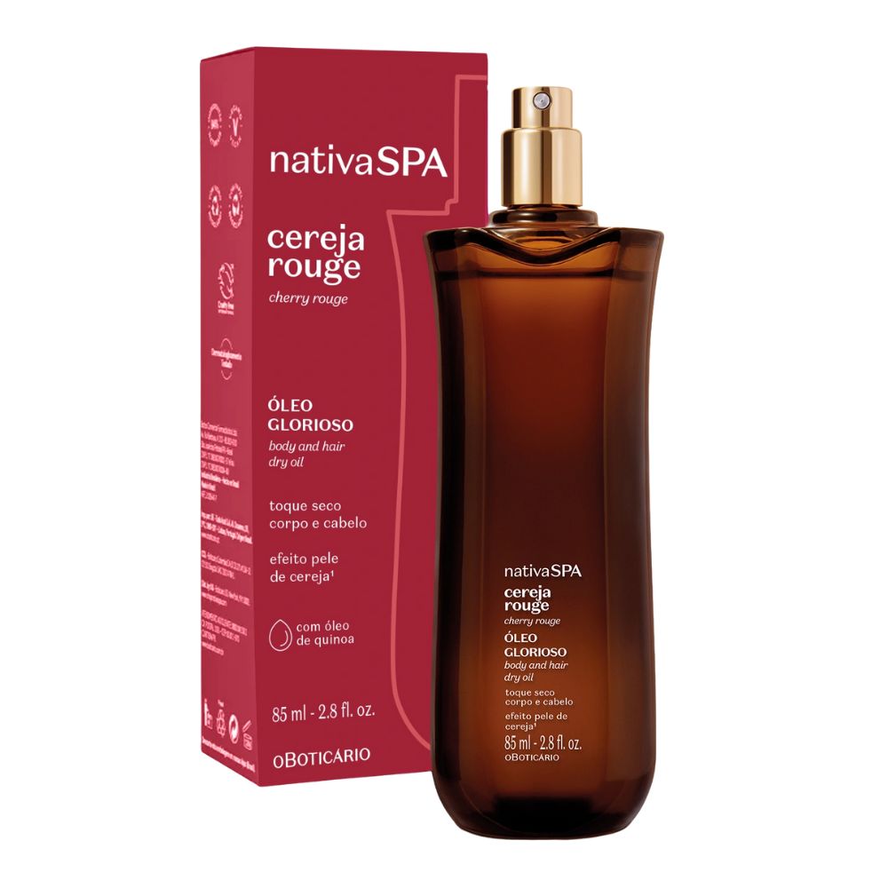 Nativa Spa Óleo Multifuncional Glorioso Cereja Rouge - Olio corpo e capelli Ciliegia 85ml