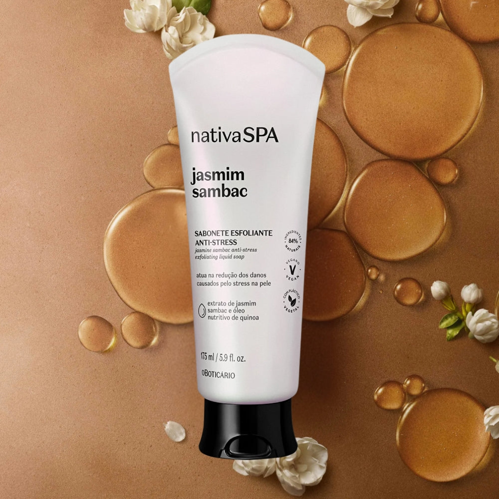 Nativa SPA Sabonete Anti-Stress-Peeling Jasmim Sambac – Jasmine Sambac Duschgel 175 ml