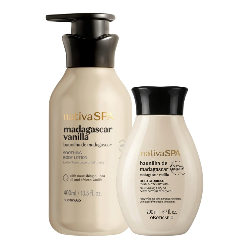 Nativa SPA Set Baunilha de Madagascar – Lozione + Olio idratante corpo