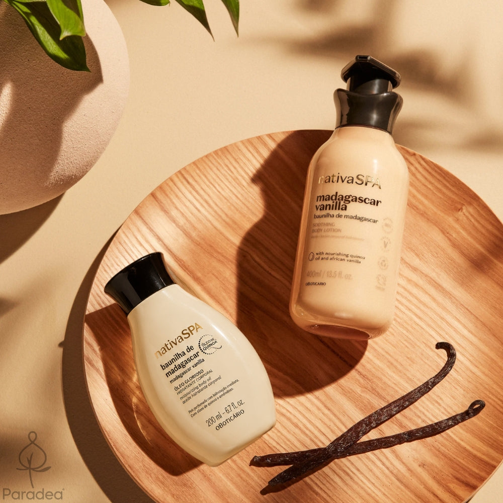 Nativa SPA Set Baunilha de Madagascar – Lozione + Olio idratante corpo
