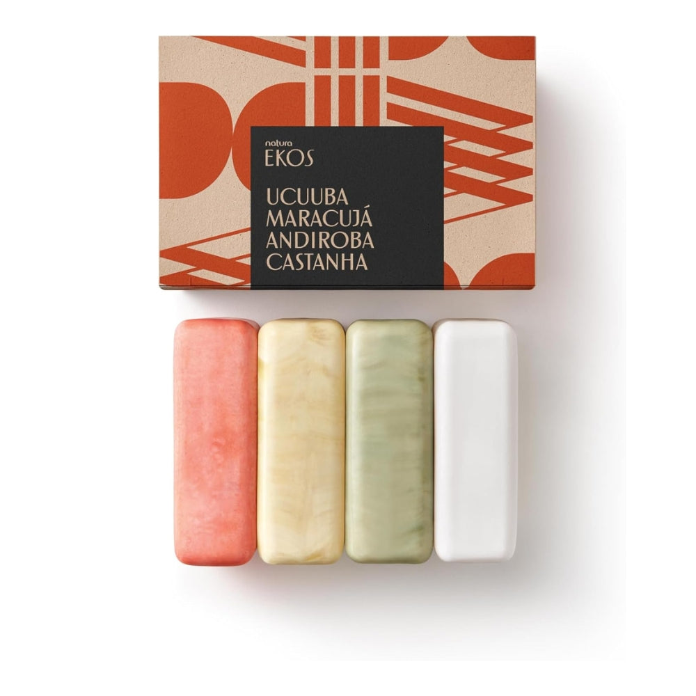 Natura Ekos Sabonete em Barra Ucuuba Maracuja Andiroba Castanha - Set 4 saponette