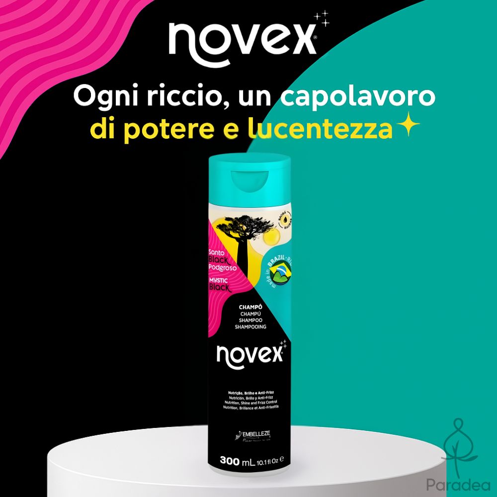 Novex Santo Black Poderoso - Shampoo idratazione capelli ricci 300ml