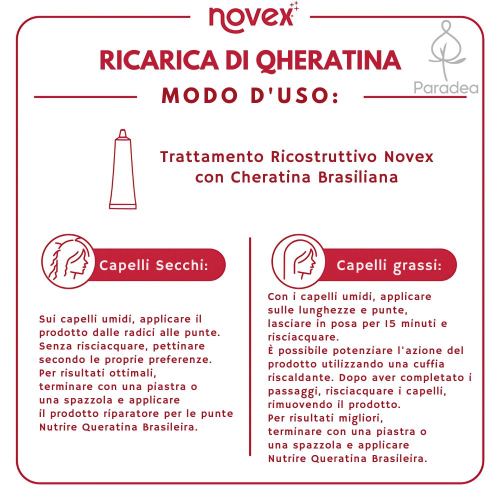 Novex Recarga de Queratina Brasileira - Trattamento ricostruttore Cheratina brasiliana 80gr