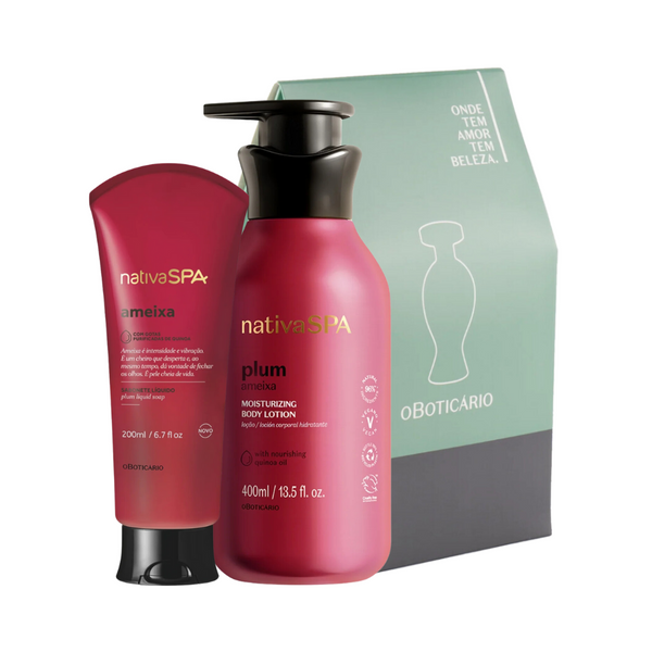 O BOTICÁRIO NATIVA SPA Gift Set Shower Gel &amp; Moisturizing Body Lotion Plum