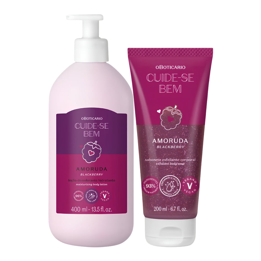 O Boticário Cuide-se Bem Set Amoruda – Bagnoschiuma esfoliante + Lozione idratante