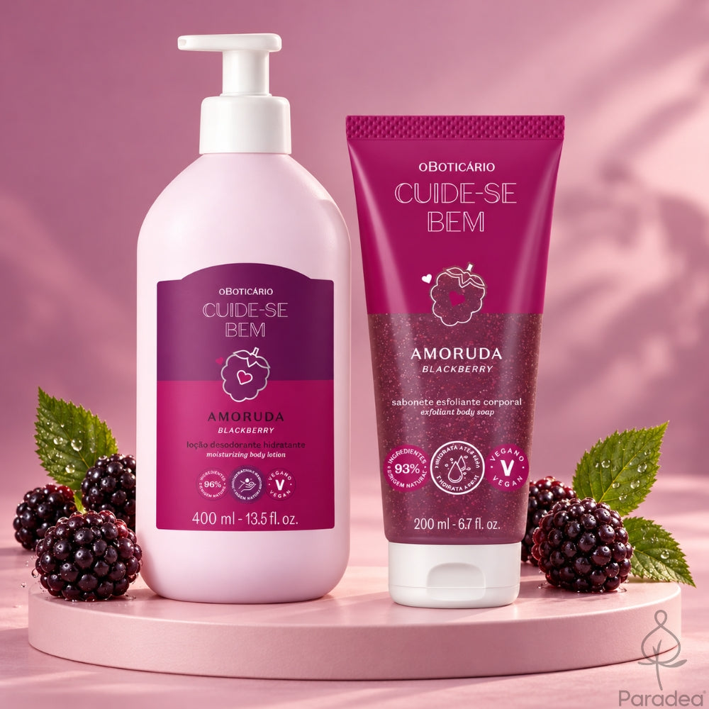O Boticário Cuide-se Bem Set Amoruda – Bagnoschiuma esfoliante + Lozione idratante