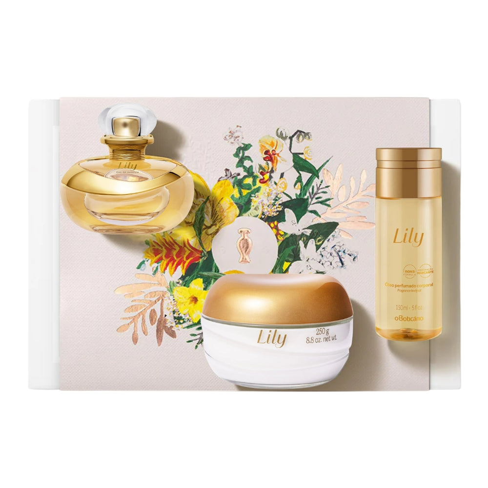 O Boticário Cofanetto Regalo Lily – Crema corpo + Olio corpo + Eau de Parfum