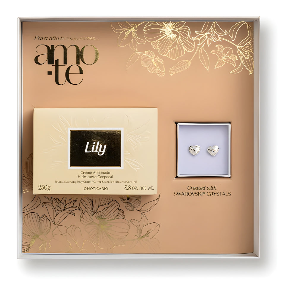 O Boticário Lily Swarovski Edizione Limitata - Cofanetto regalo Crema satinata & Orecchini