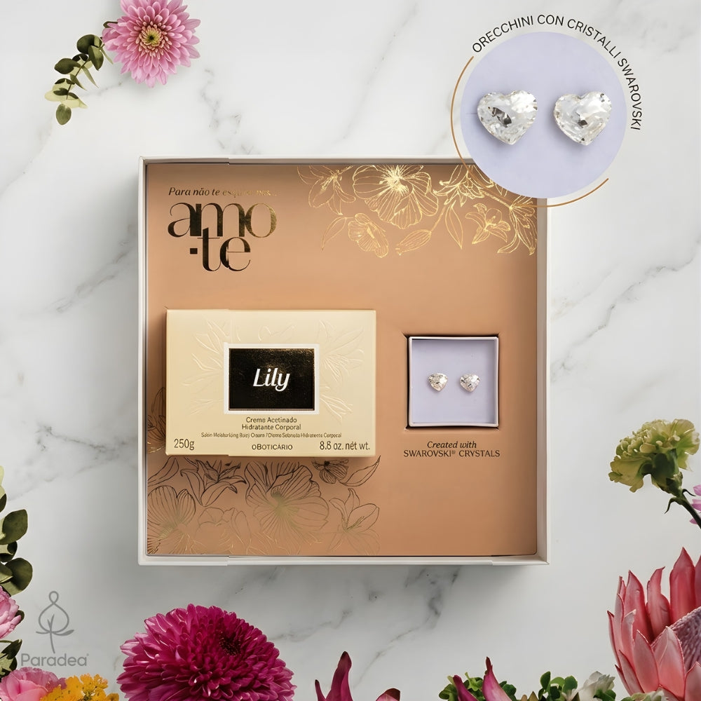 O Boticário Lily Swarovski Edizione Limitata - Cofanetto regalo Crema satinata & Orecchini