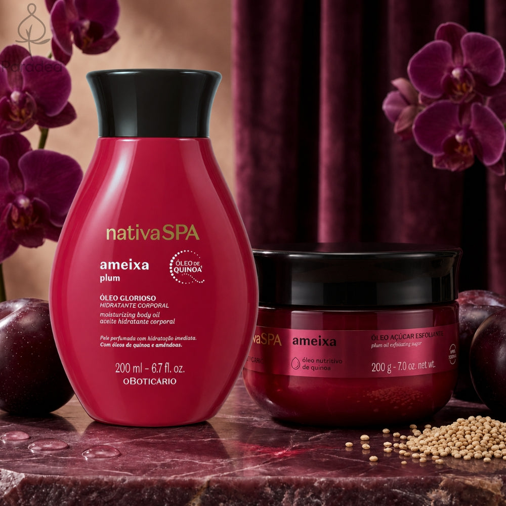 Nativa SPA Set Ameixa– Scrub esfoliante + Olio idratante corpo