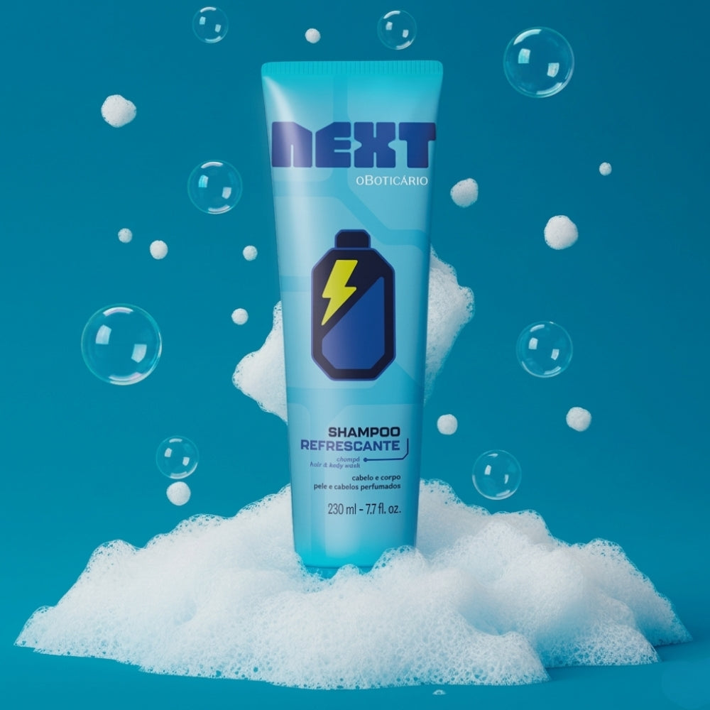 O Boticário Next Shampoo Refrescante - Detergente corpo e capelli 2 in 1 ragazzi 230ml