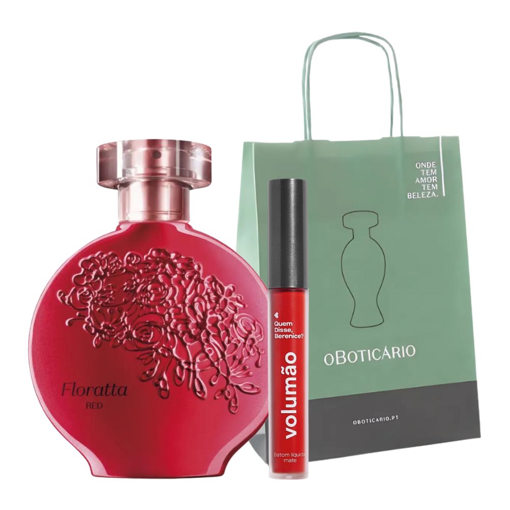 O Boticário Set regalo - Floratta Red & QDB Rossetto liquido matte Volumão