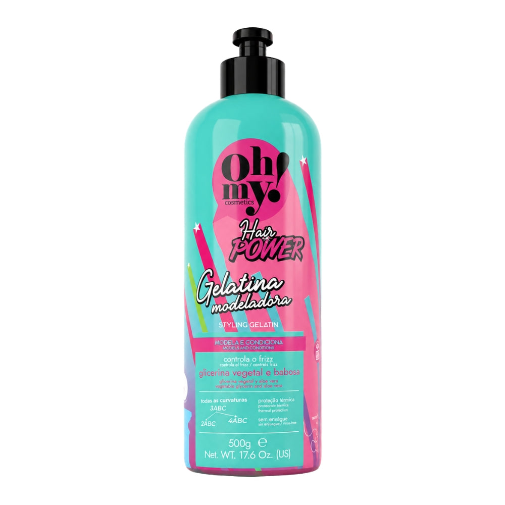 Oh My! Hair Power Gelatina Modeladora - Gelatina Modellante anticrespo per Ricci e Afro 500gr