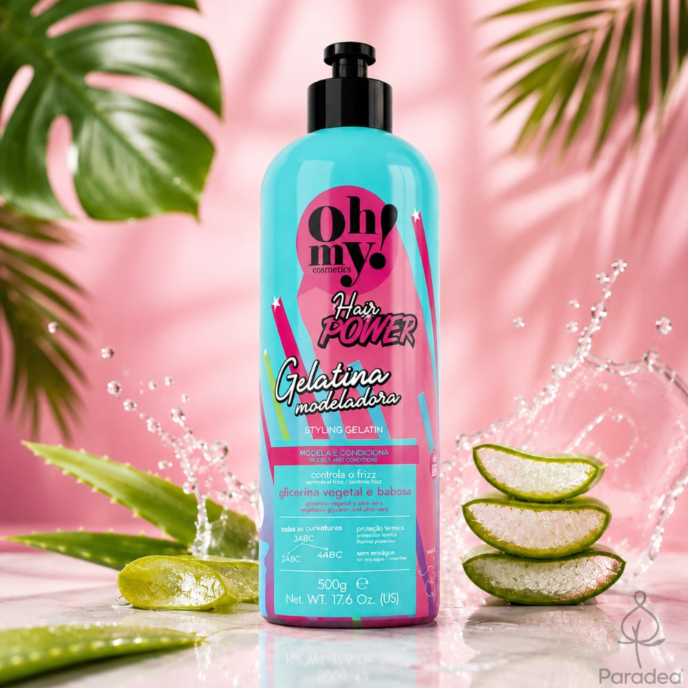 Oh My! Hair Power Gelatina Modeladora - Gelatina Modellante anticrespo per Ricci e Afro 500gr