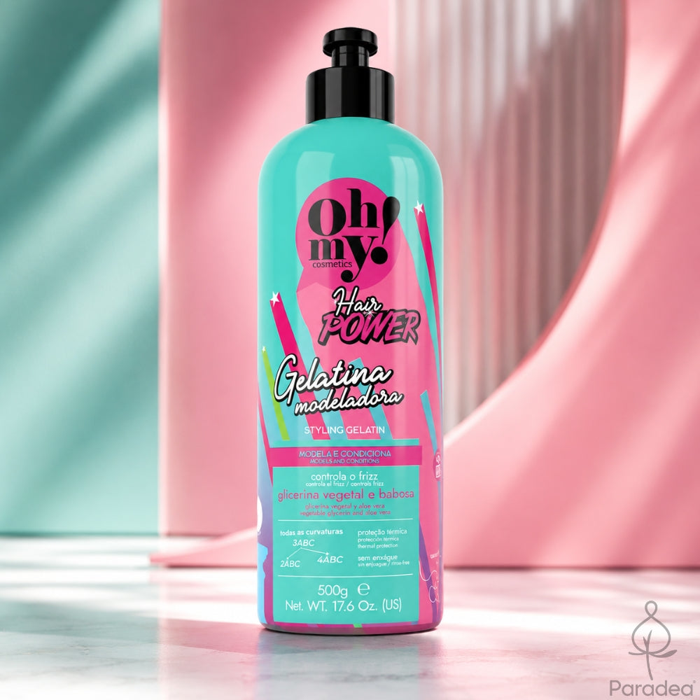 Oh My! Hair Power Gelatina Modeladora - Gelatina Modellante anticrespo per Ricci e Afro 500gr