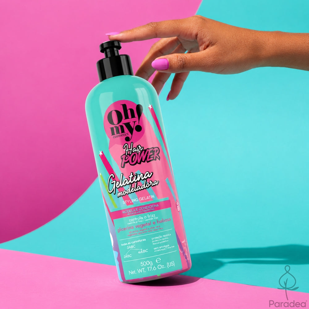 Oh My! Hair Power Gelatina Modeladora - Gelatina Modellante anticrespo per Ricci e Afro 500gr