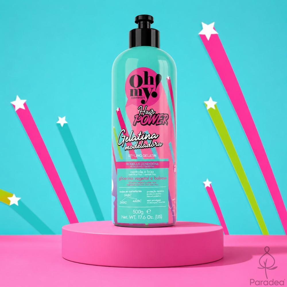 Oh My! Hair Power Gelatina Modeladora - Gelatina Modellante anticrespo per Ricci e Afro 500gr