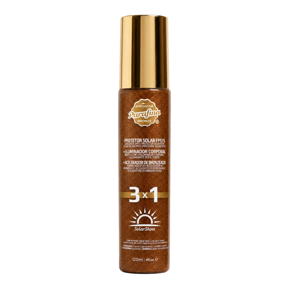 Parafina Bronze SolarShine 3x1 Glow + Prot. Solar FPS15 – Acceleratore Abbronzatura 120ml