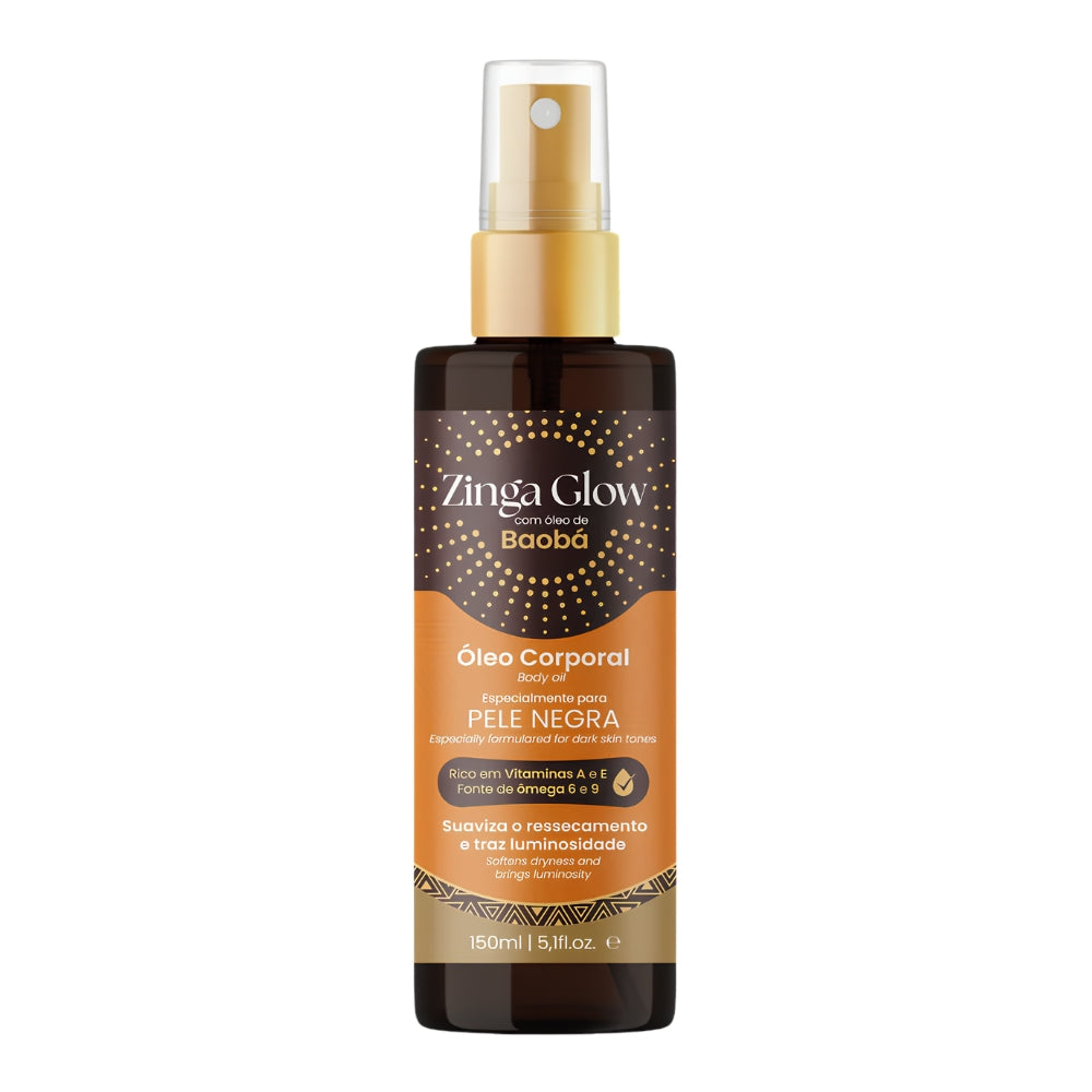 Parafina Bronze Zinga Glow Óleo Corporal de Baobá - Olio Corpo pelli scure 150ml