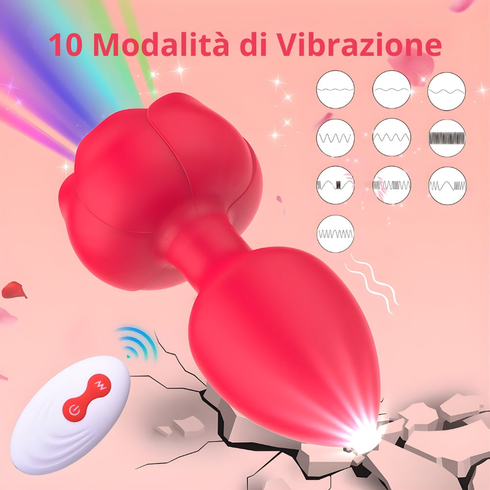 Plug anale vibrante Rosa con telecomando