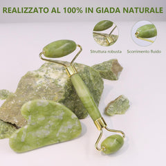 Set Rullo e Gua Sha di giada