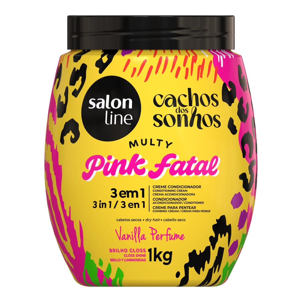 Salon Line Cachos dos Sonhos Multy Pink Fatal - Crema 3 in 1 per capelli ricci e afro 1kg