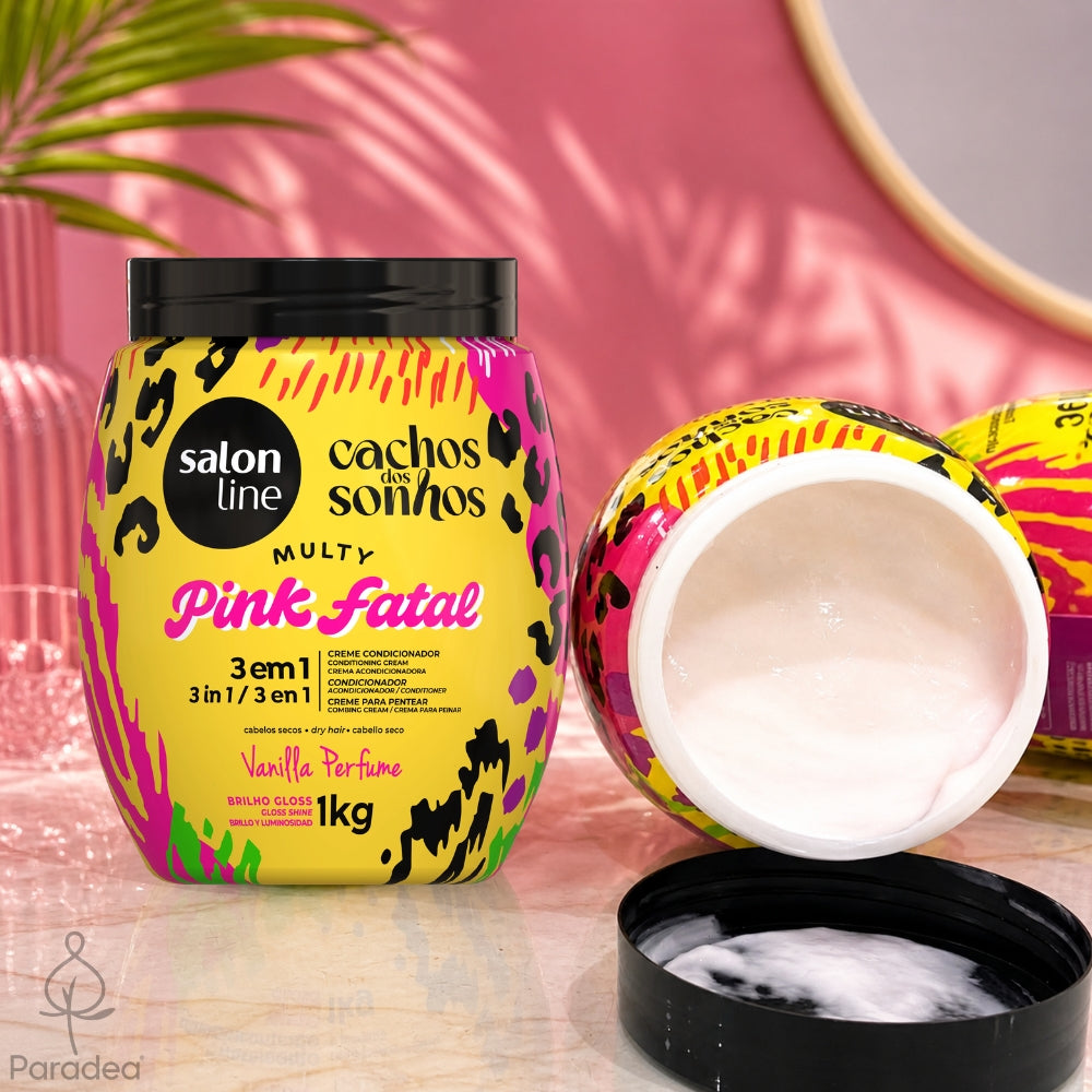 Salon Line Cachos dos Sonhos Multy Pink Fatal - Crema 3 in 1 per capelli ricci e afro 1kg