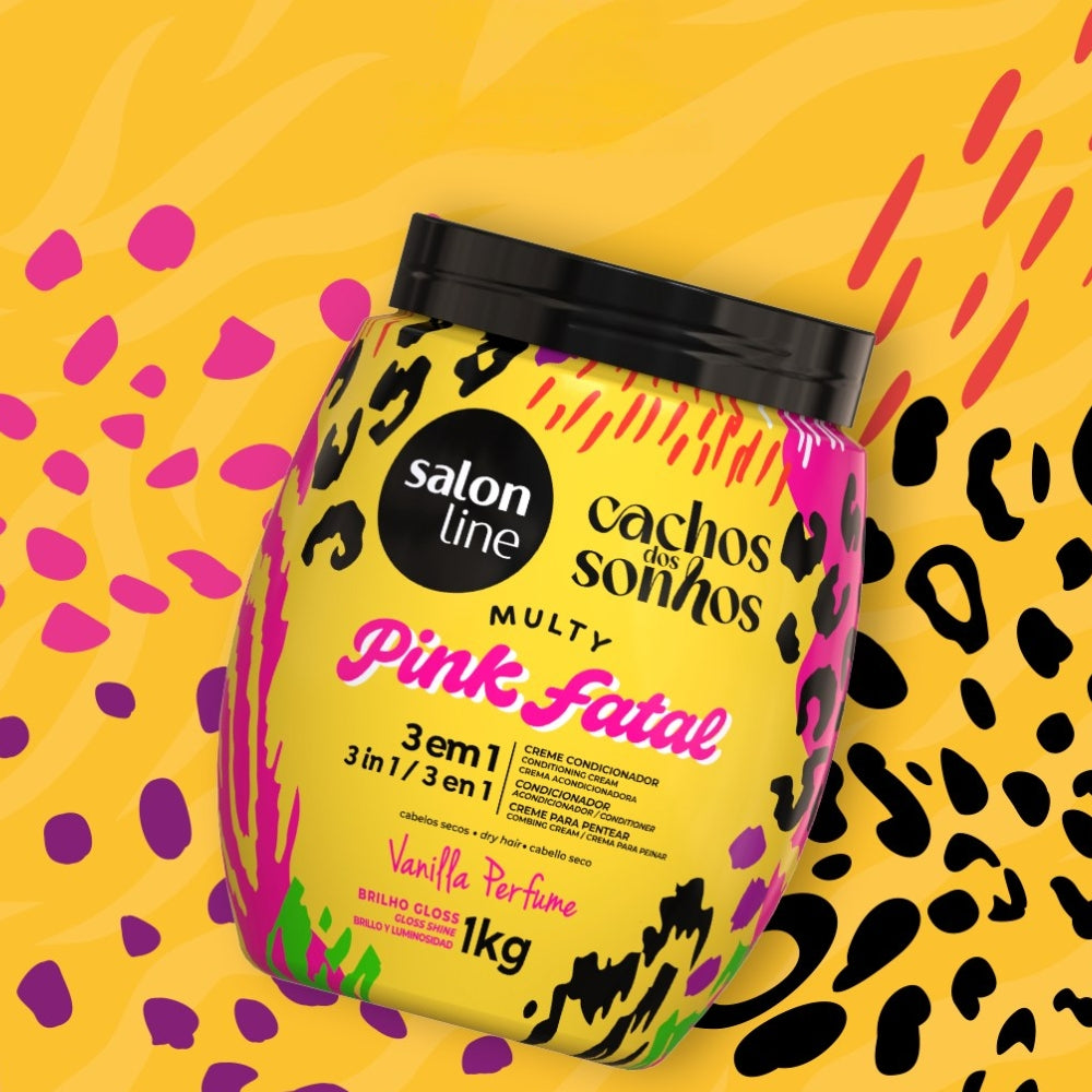 Salon Line Cachos dos Sonhos Multy Pink Fatal - Crema 3 in 1 per capelli ricci e afro 1kg