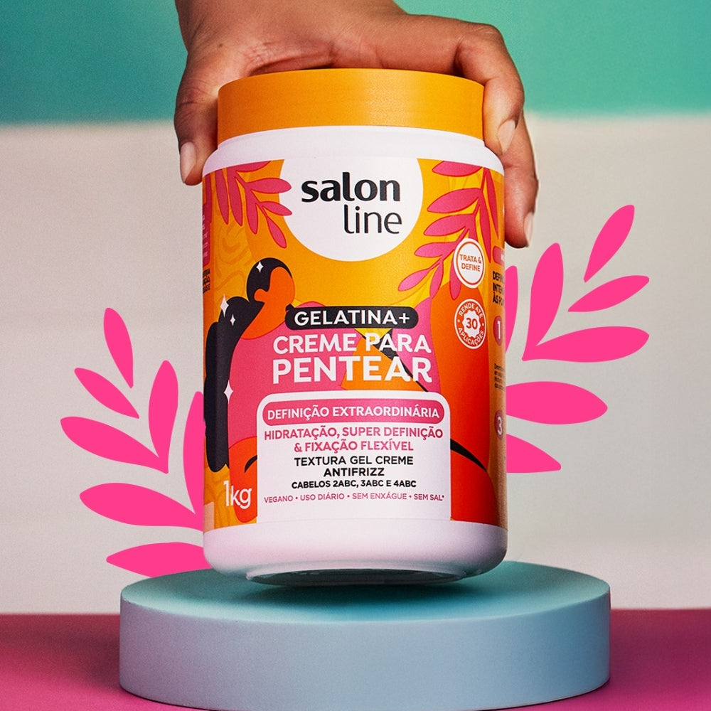 Salon Line Gelatina Capilar + Creme para Pentear Definição Extraordinária - Gel Crema Leave-in 1kg