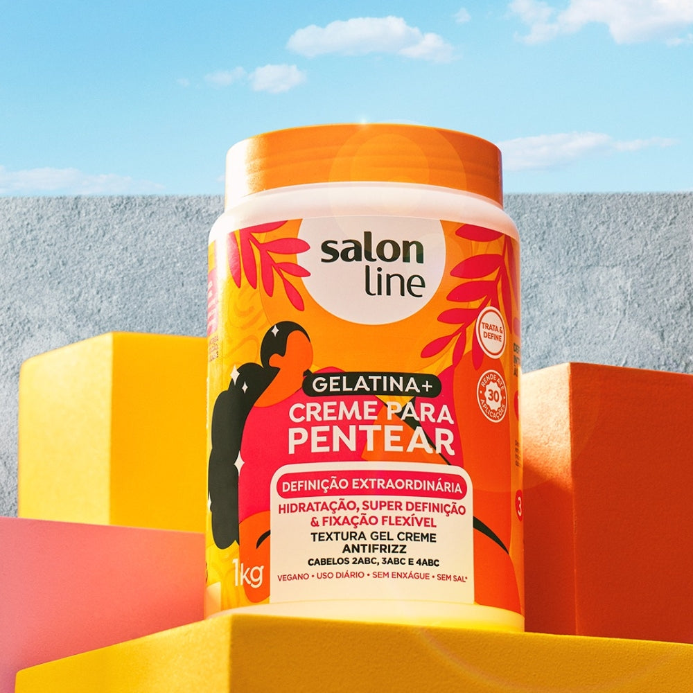 Salon Line Gelatina Capilar + Creme para Pentear Definição Extraordinária - Gel Crema Leave-in 1kg