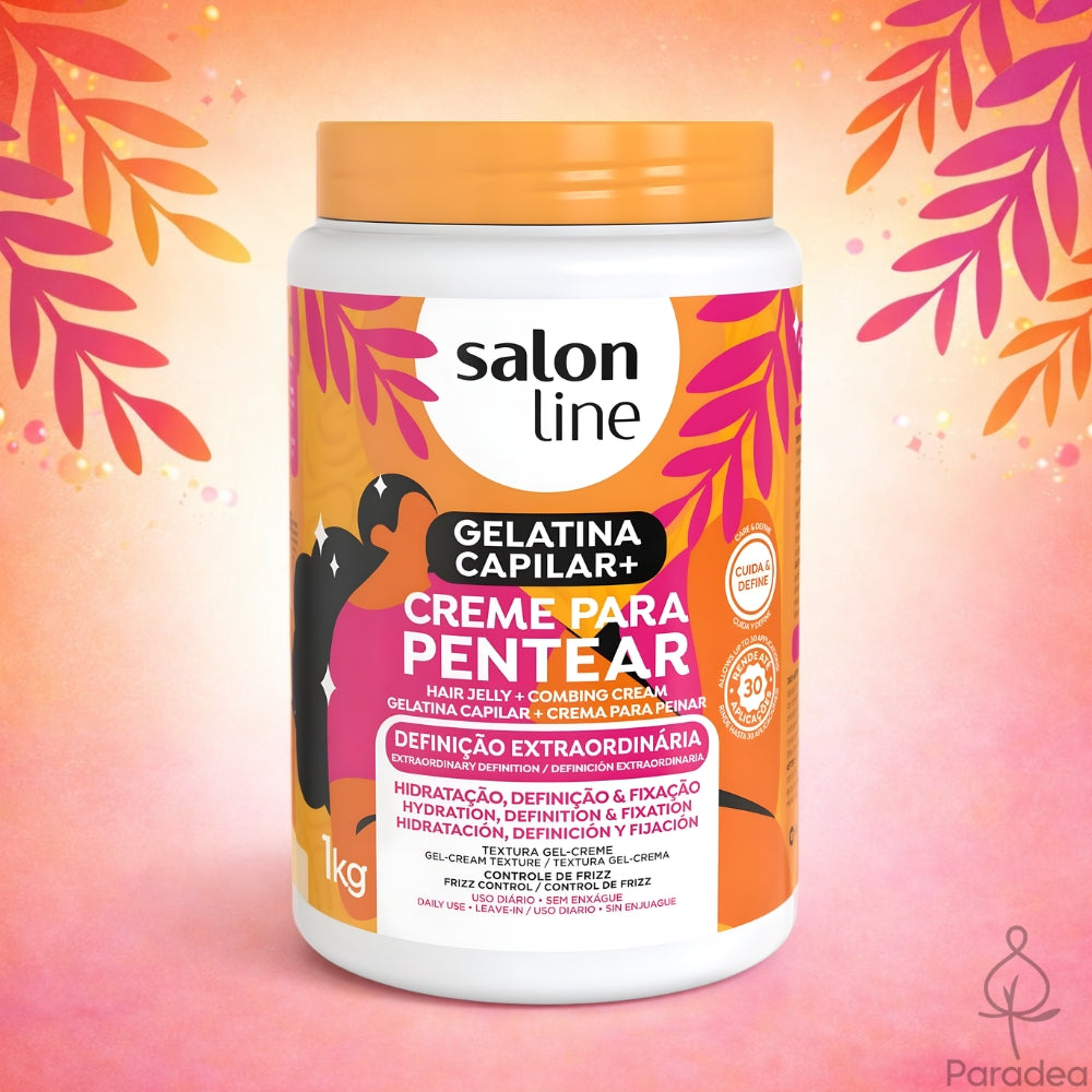 Salon Line Gelatina Capilar + Creme para Pentear Definição Extraordinária - Gel Crema Leave-in 1kg