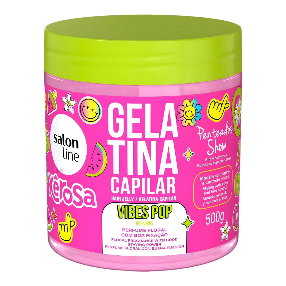 Salon Line Gelatina Xêrosa Vibes Pop - Gel ricci definiti e profumati 500gr