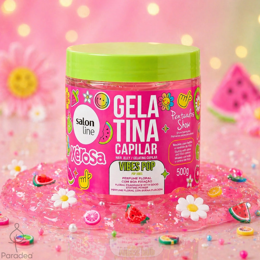 Salon Line Gelatina Xêrosa Vibes Pop - Gel ricci definiti e profumati 500gr
