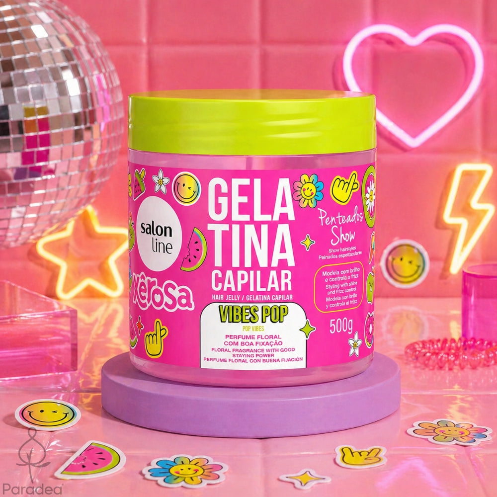 Salon Line Gelatina Xêrosa Vibes Pop - Gel ricci definiti e profumati 500gr